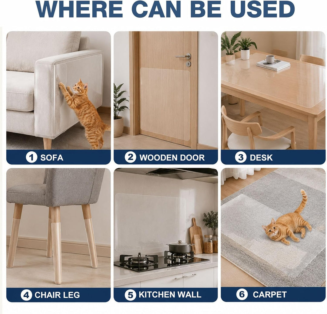 Uross Kratzschutz Sofa Katze Transparent 1200CM x 43CM, Katzenschutz Selbstklebend Tape Extra Long,