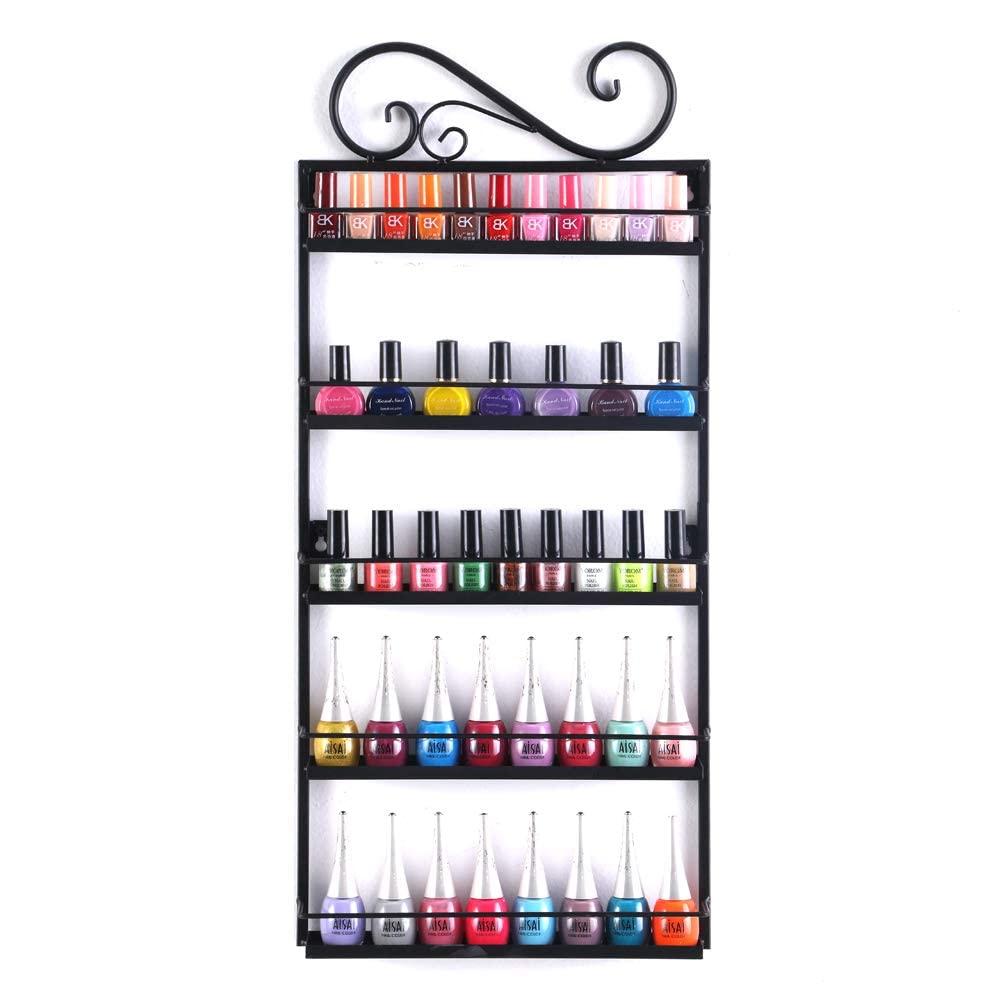 Nagellackregal Metall 5-Tier Nagellack Organizer für Tonie Ätherisches Öl Kleine Kosmetik Kinderspie