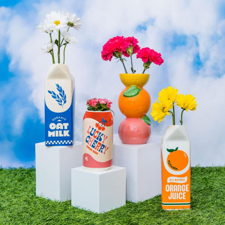 ban.do Kleine dekorative Vase, Bunte Keramikvase, Regaldekoration für Zuhause oder Büro, Vintage-ins