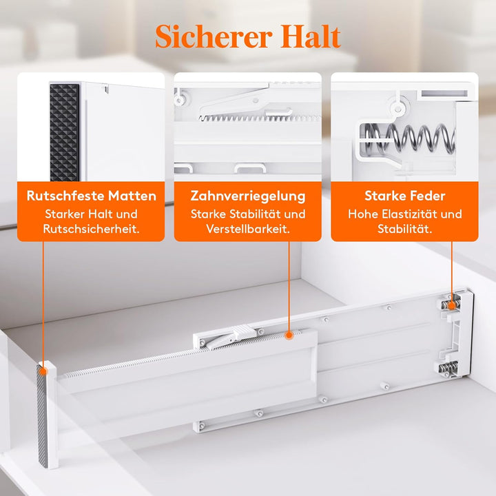 Lifewit 4 Set Schubladentrenner für Innenlänge 32–56cm & Höhe＞10.5cm Schubladen, Verstellbar Schubla