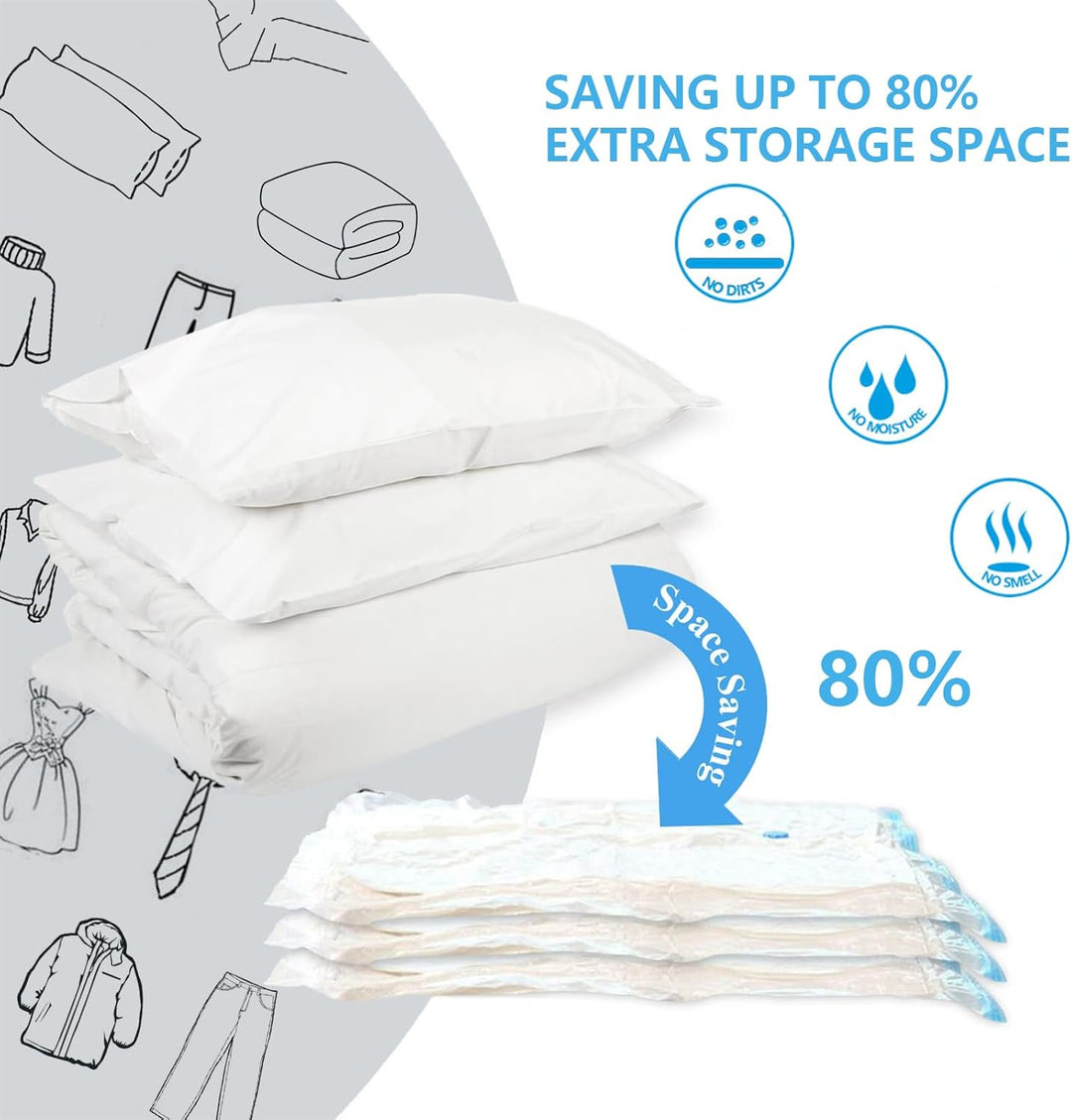 Unterbett Aufbewahrungsbox Set, 2 Stück Unterbettkommode, 2 Vakuumbeutel für Kleidung, Faltbare Unte