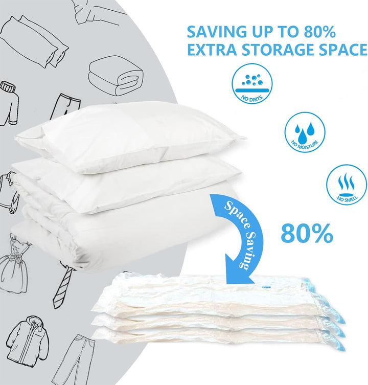 Unterbett Aufbewahrungsbox Set, 2 Stück Unterbettkommode, 2 Vakuumbeutel für Kleidung, Faltbare Unte