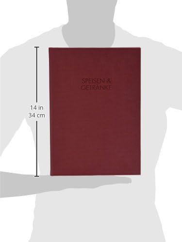SIGEL SM132 Speisekarten-Mappen mit Buchschrauben-Bindung für A4, 5er Pack, bordeauxrot mit edler Le