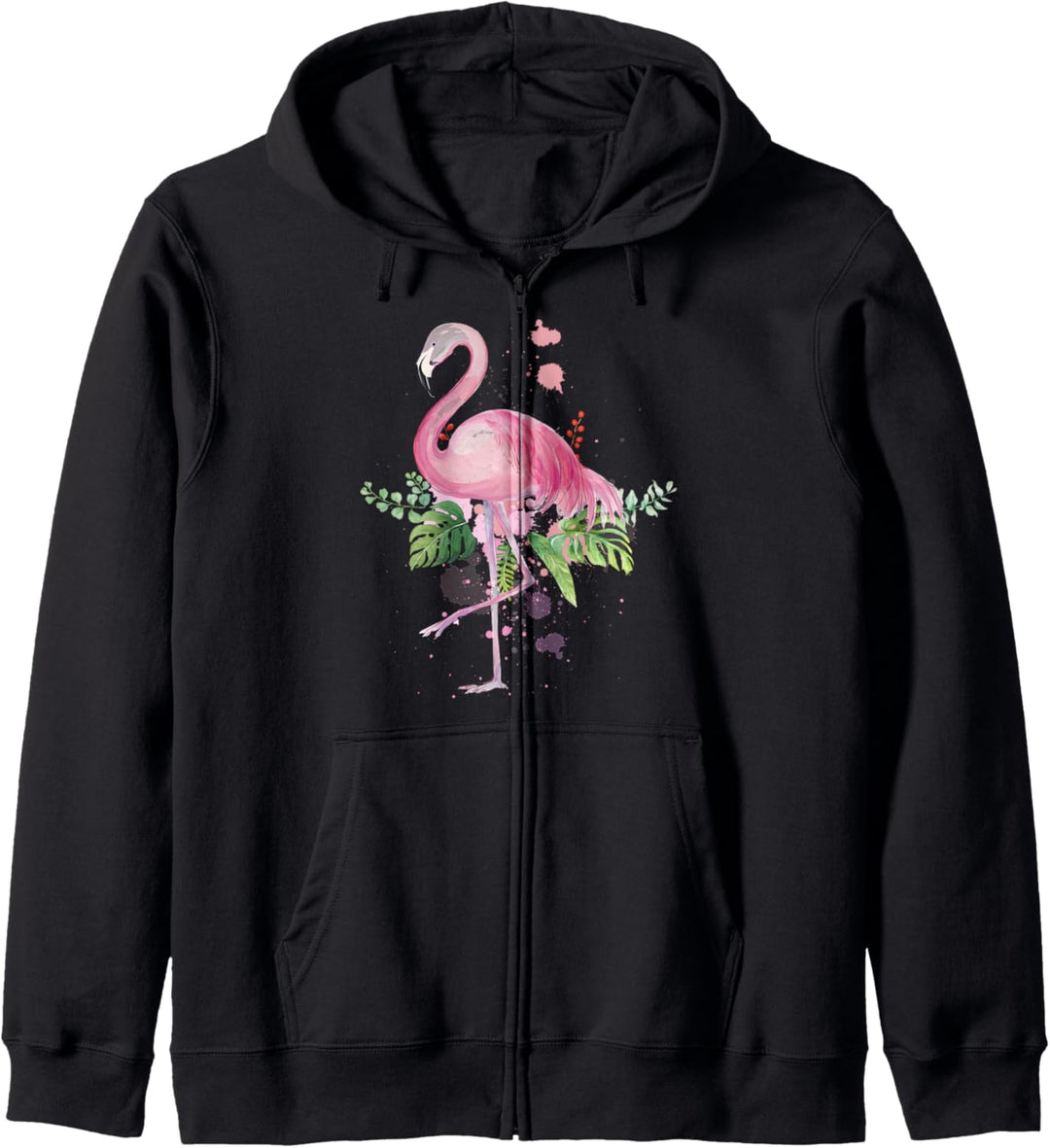 Vintage rosa Vogel rosa Flamingo Blumen Geschenk Kapuzenjacke