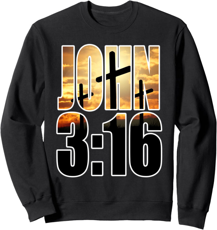 Johannes 3:16 Christian Cross Bibel Jesus Erlösung Sweatshirt