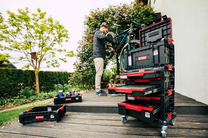 Qbrick System Werkzeugkoffer Werkzeugkasten Leer Werkzeugkiste PRO 500 Basic Schwarz Rot 450 x 260 x