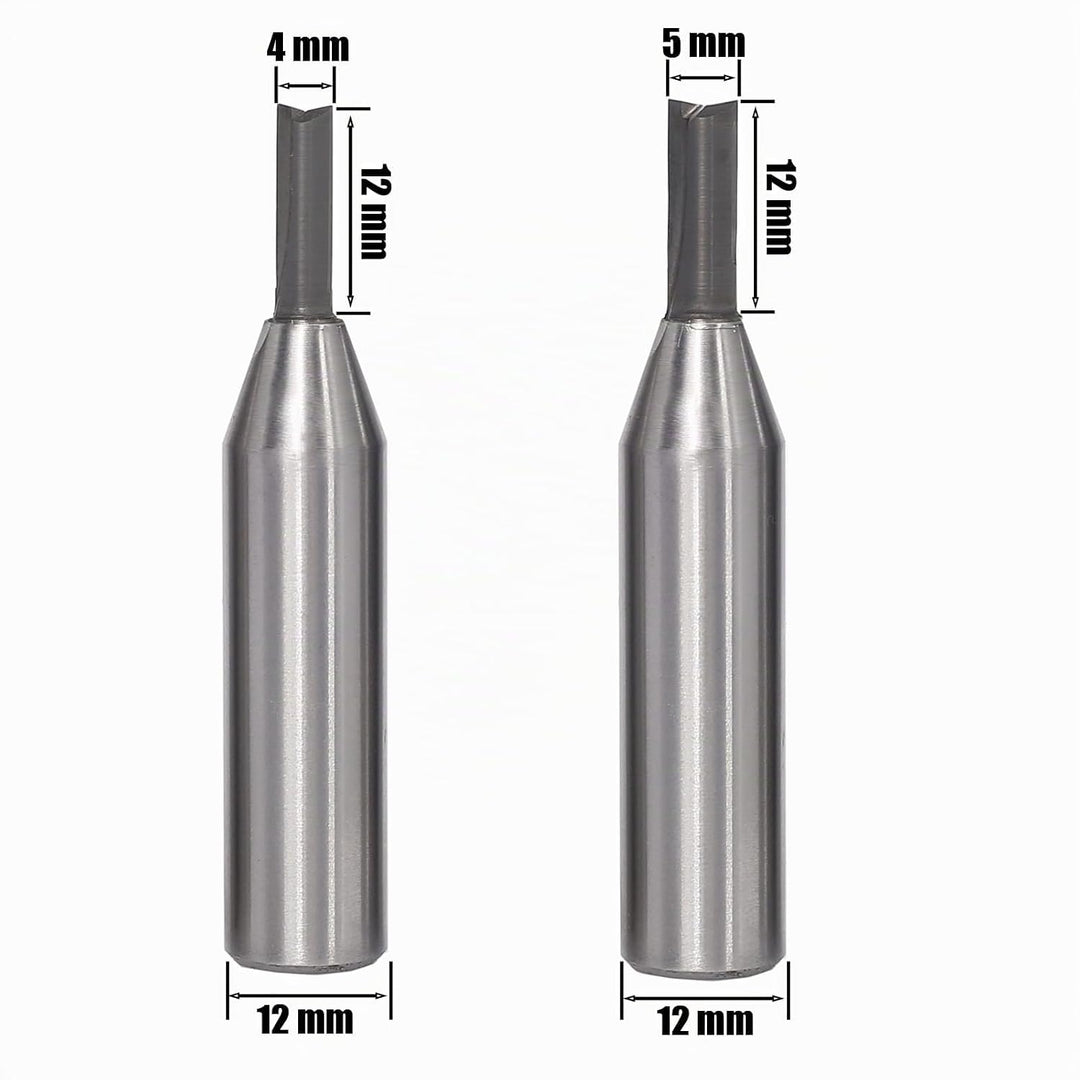 AKYLIN Nutfräser 12mm schaft 4 Stück，Nutfräser Set 4/5/6/6.35mm，Fräser für Oberfräse，Nut-Meissel-Bit