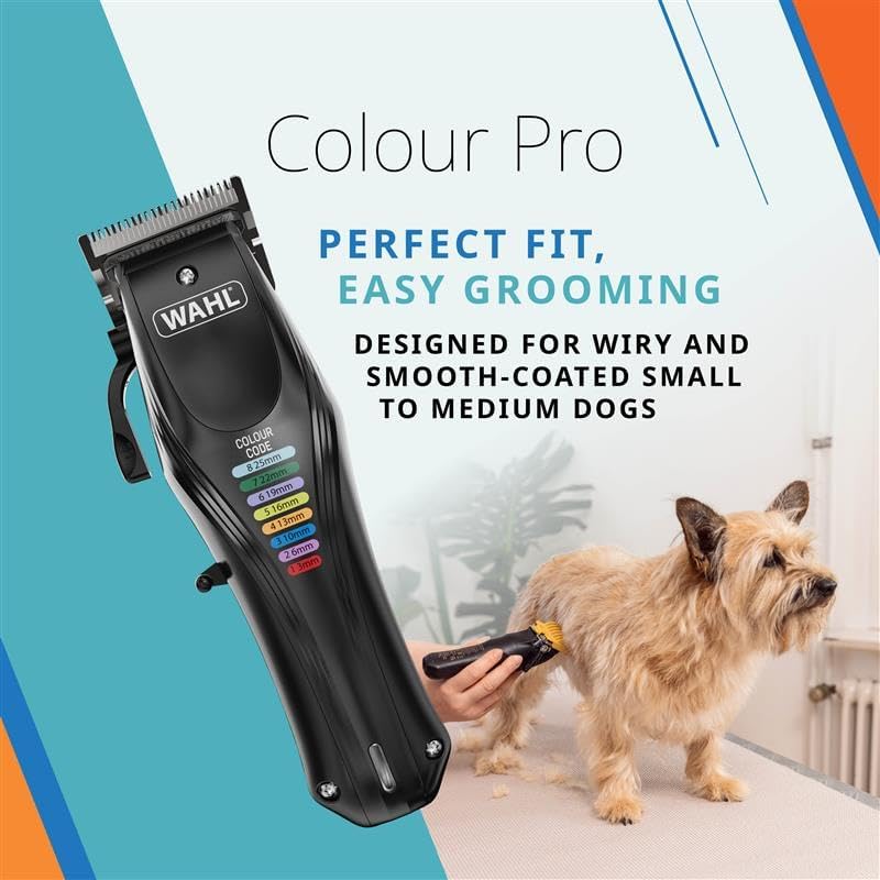 WAHL Animal Color Pro, Wiederaufladbare Tierschermaschine, Schermaschinen mit farbcodierten Aufsteck