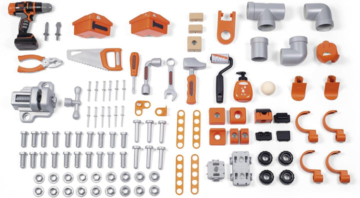 Smoby Toys - Black+Decker Mega Werkbank Center (100 Teile) - Spielzeug-Werkstatt für Kinder ab 3 Jah