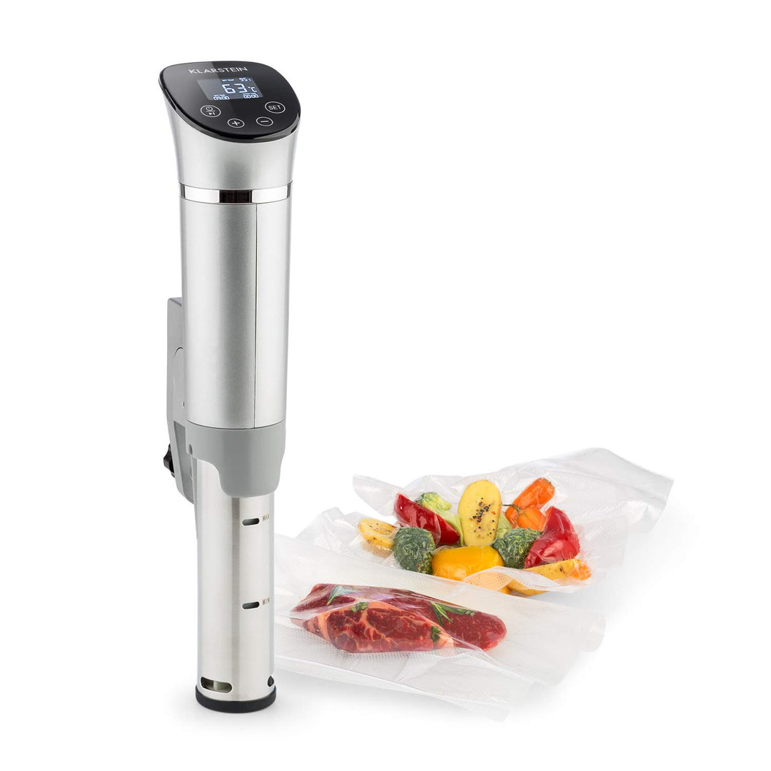 Klarstein Quickstick- Sous-Vide Garer, Präzisionskochtopf, Schongarer, 1300 Watt, Timerfunktion, 3D
