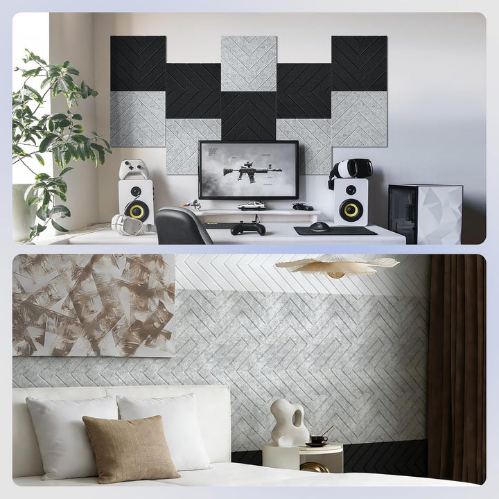 Vieshful Selbstklebende Akustikpaneele 20 Stück 30x30x1 cm – Hochdichte Schallschutzplatten Wandpane