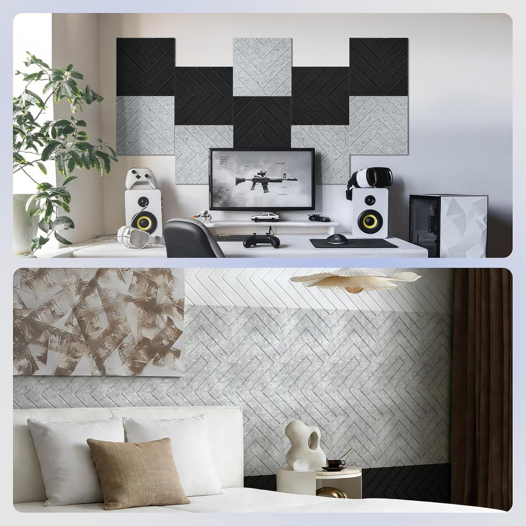 Vieshful Selbstklebende Akustikpaneele 20 Stück 30x30x1 cm – Hochdichte Schallschutzplatten Wandpane