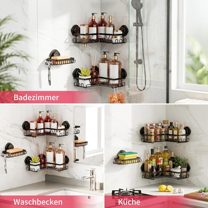 Duschablage Ohne Bohren, Edelstahl Duschregal Saugnapf, Badezimmer Dusche Organizer, Duschregal Ecke