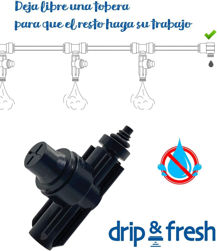 Stop – Drop. Tropffreies Ventil für Wassernebelsysteme im Freien verhindert Tropfen von Haushaltsspr