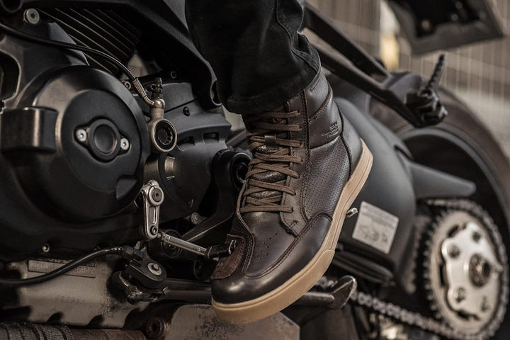 SHIMA Blake Motorradsteifel Herren - Verstärkte Leder Motorradschuhe mit Seitlichem Reissverschluss,