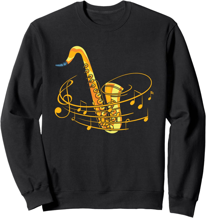 Hobby Saxophonist Musiker Jazz Musik Noten Saxophon Sweatshirt