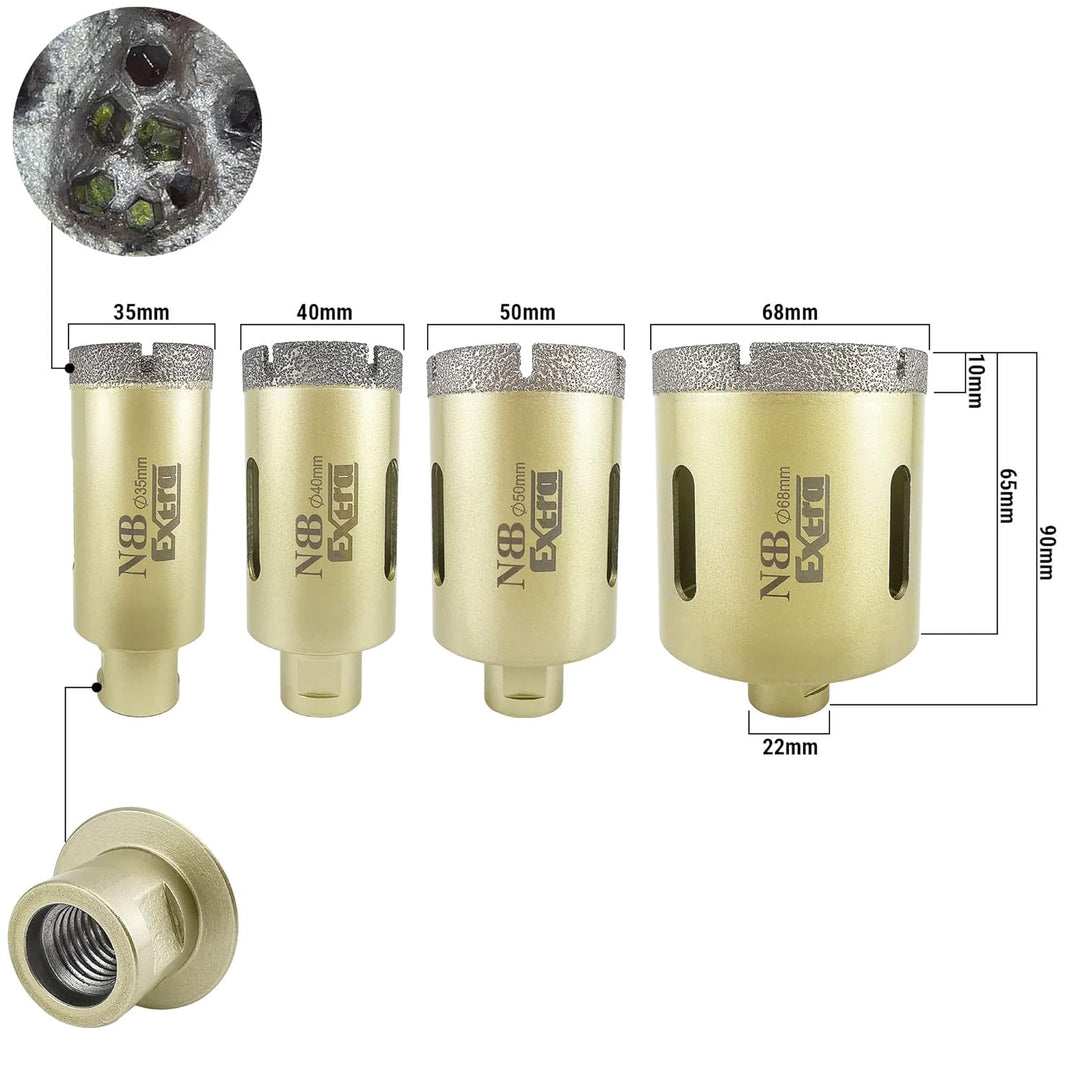 NBB Diamant lochsäge mit M14 Diamantbohrer Diamantkrone zum Trocken- oder Nass bohren auf hartem Por
