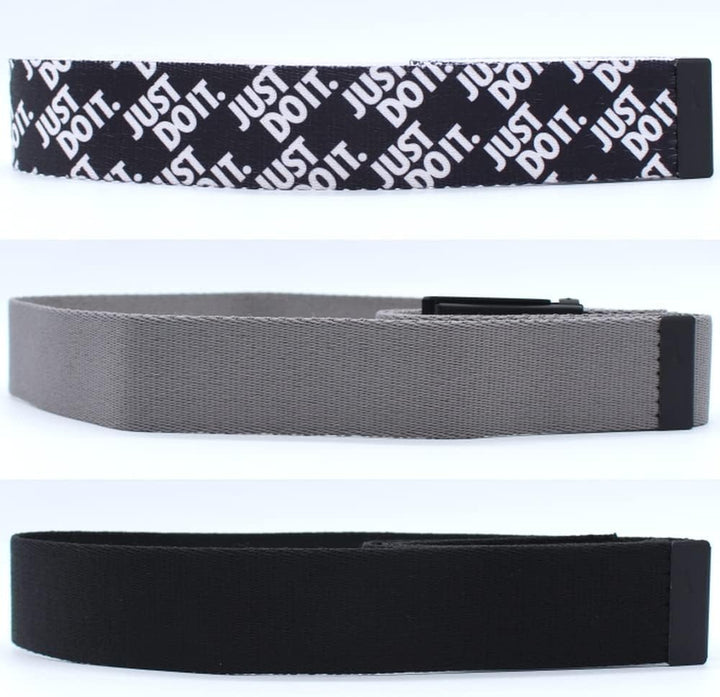 Nike Herren 3 Pack Web Belt Gürtel Einheitsgrösse Grau, Einheitsgröße Grau