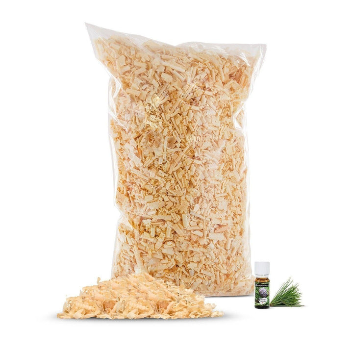 1kg Zirbenspäne 1. Wahl + Bio-Zirbenöl 10ml | Nachfüllung für Zirbenkissen, entstaubt, hochwertig
