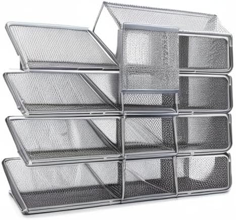 EXERZ Papierablage, 6 Stück, einschliesslich 4 x stapelbarer Sortierer, 1 x oberes Tablett, 1 x seit