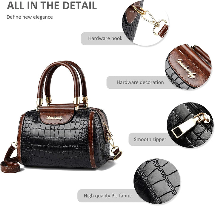 NICOLE & DORIS Handtasche Damen Designer Umhängetasche Mode Schultertaschen PU Leder Satchel Handtas