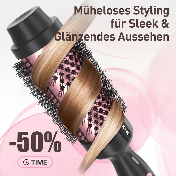 Thermobürste, 1.77 Inch Stylingbürsten Negativ-Ionen, Wärmebürste Rundbürste mit 2 Temperaturstufen,