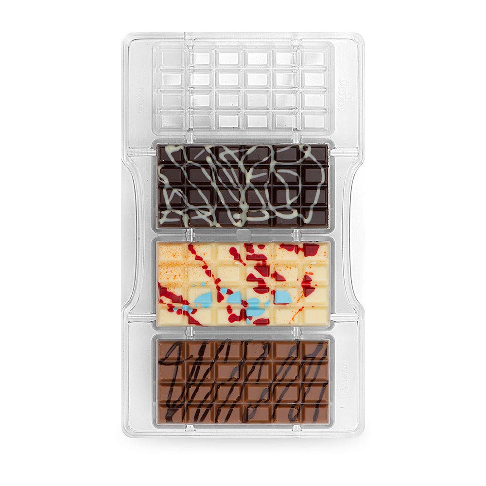 DECORA 0050145 SCHOKOLADENFORM KLASSISCHE TAFEL 4CAV 85X42X10HMM 200X120X22HMM, KLASSISCH