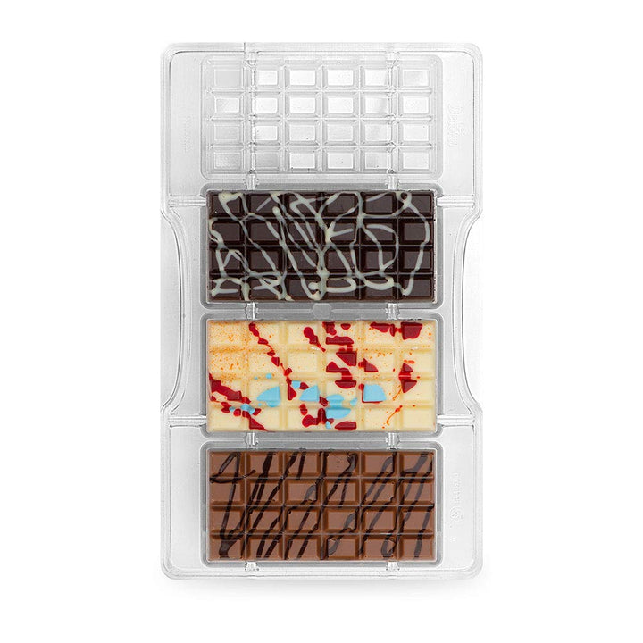 DECORA 0050145 SCHOKOLADENFORM KLASSISCHE TAFEL 4CAV 85X42X10HMM 200X120X22HMM, KLASSISCH