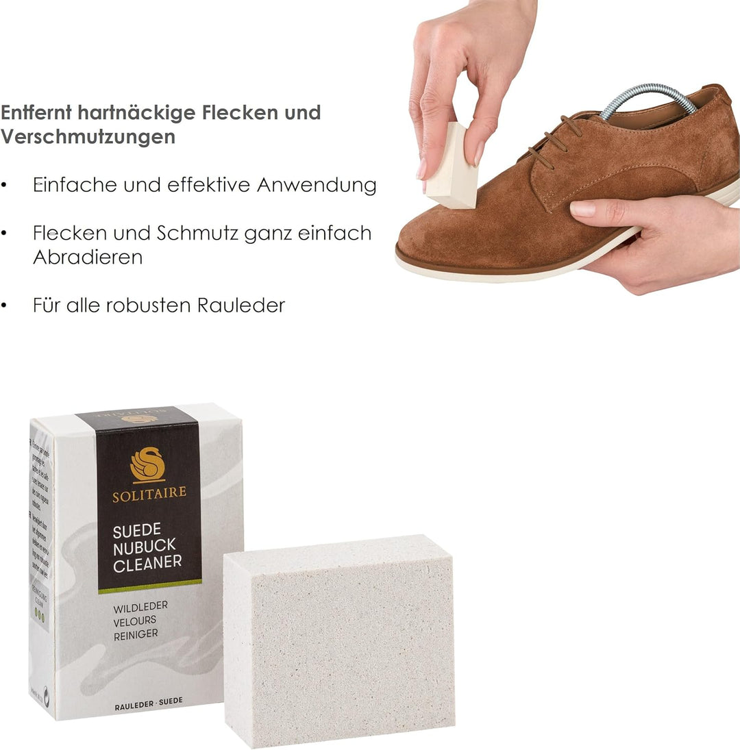 Solitaire Rauleder Schuhpflege-Set Velours Nubuk Wildleder Pflege Schuhputzset