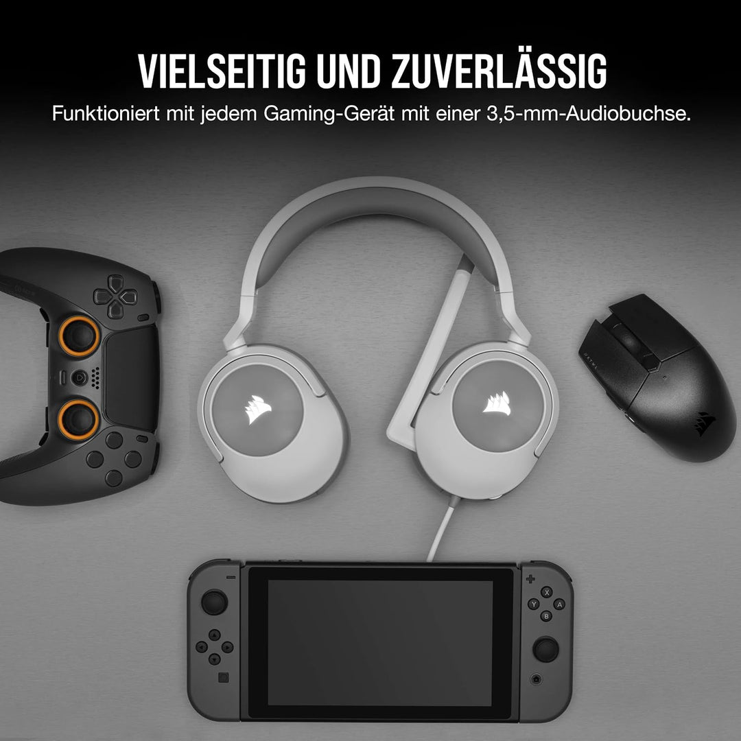Corsair HS55 Stereo Gaming Headset White HS55 STEREO Weiss, HS55 STEREO Weiss