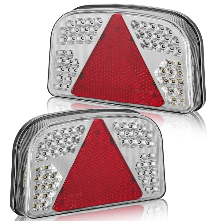 DARKGUARD Rückleuchten Satz für Anhänger Led 12/24V, 7Funktion 2pcs Rücklicht Anhänger mit E Prüfzei