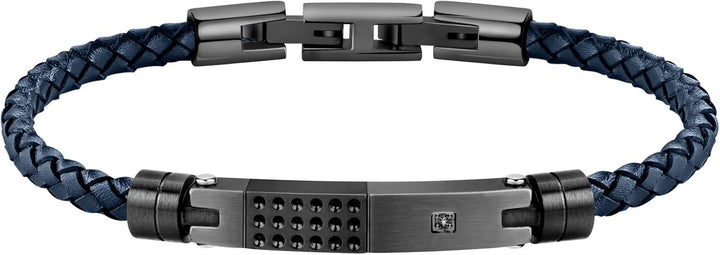 Morellato Herrenarmband, Kollektion Moody, aus Leder, Schwarz-IP, Edelstahl - SQH21