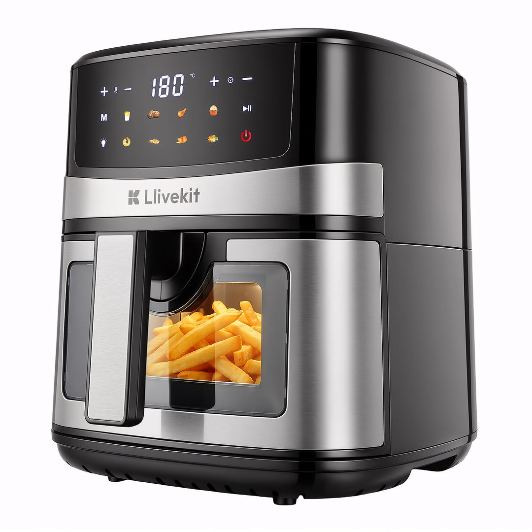 LLIVEKIT 7L Heissluftfritteuse XXL mit Farb-Touchscreen, Airfryer 360° Heissluft Zirkulation-Upgrade