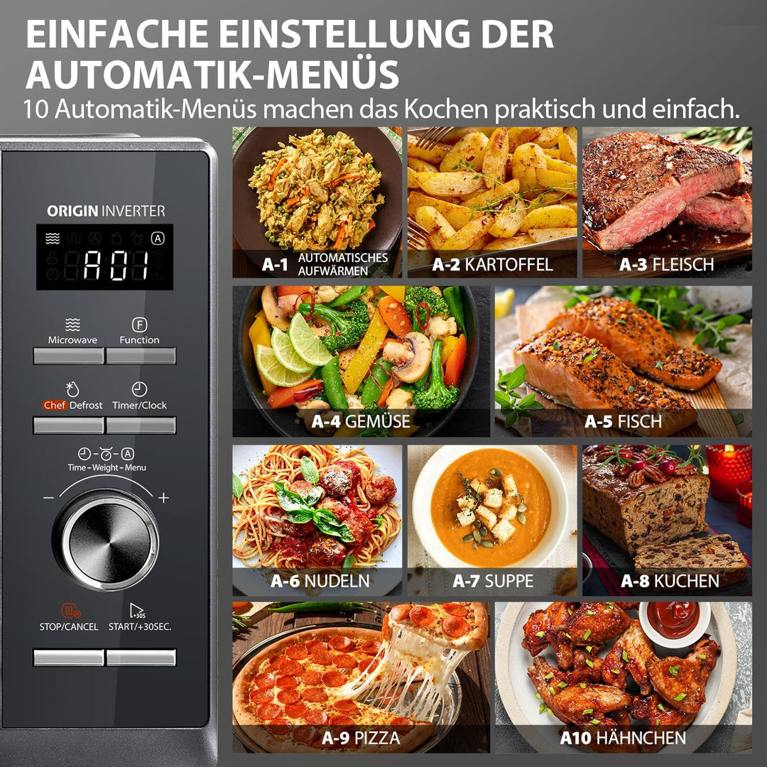 Toshiba MW3-AC26SFI(MG) Mikrowelle mit Grill und Heissluft 6-in-1 Mikrowellenherd mit Dampfgarer 26L