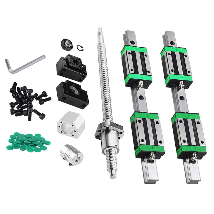 CNCMANS Linearführung Set 2PCS HGR20-200mm Linearführungsschiene mit Gleitblock + SFU1605-250mm Kuge