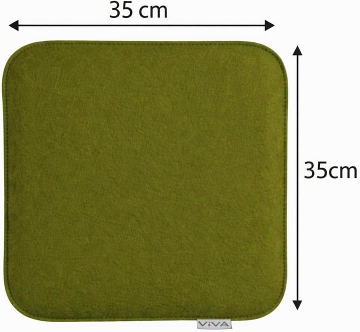 Brandsseller Sitzkissen Filz Eckig Stuhlkissen Sitzpolster Auflagen - 35 x 35 x 2 cm (Dunkelgrün, 4e