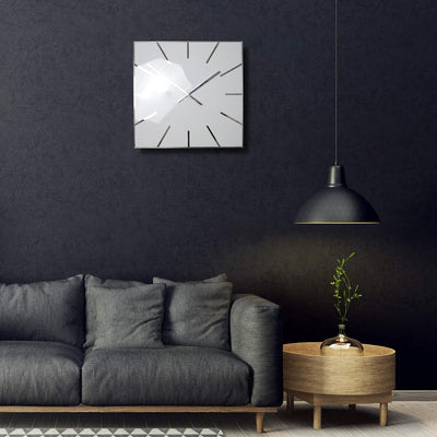 FLEXISTYLE Moderne grosse Wanduhr Exact 50cm, Acrylglas und Acrylspiegel, Stille, Wohnzimmer, Schlaf