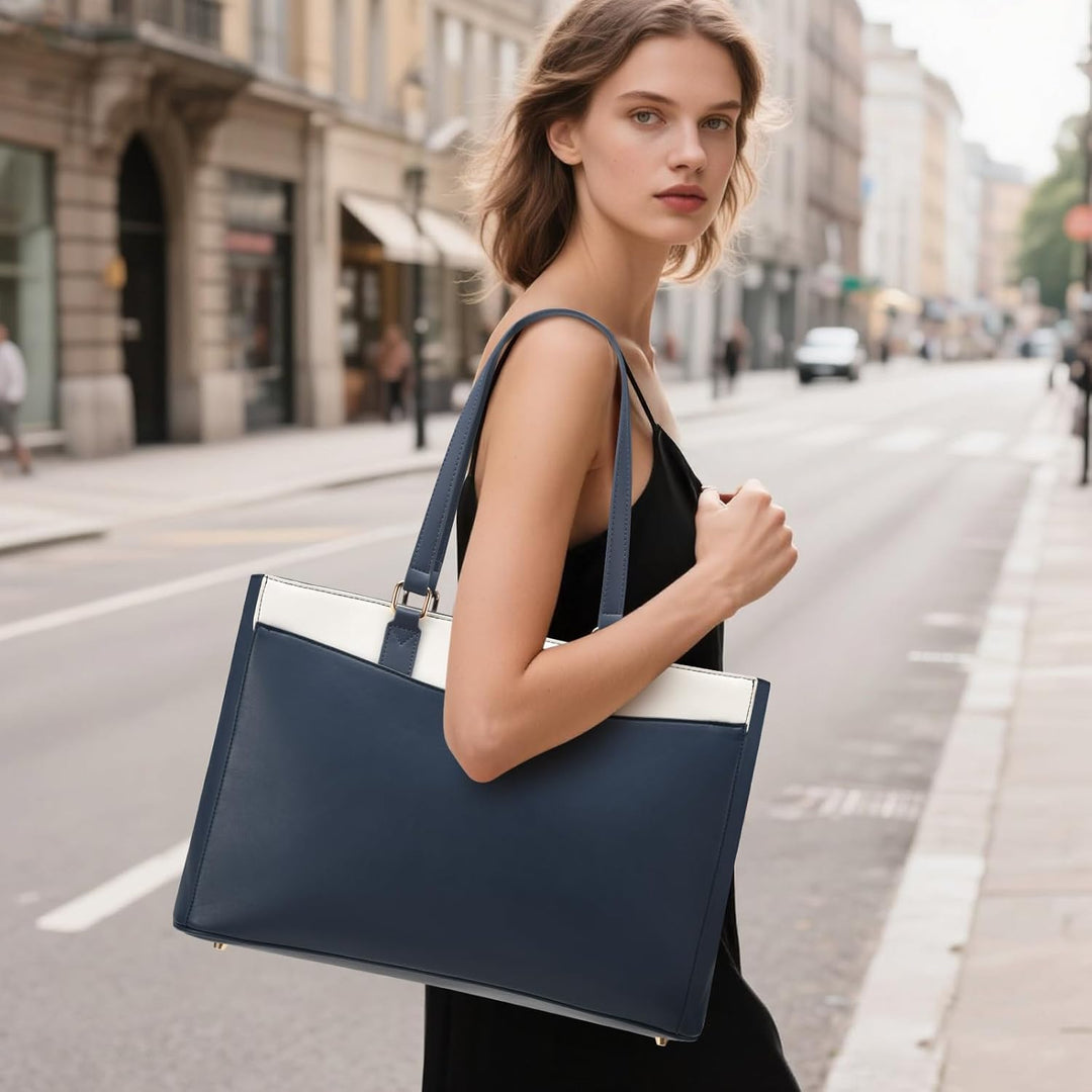 LOVEVOOK Laptoptasche Handtasche Damen 15,6 Zoll, Leicht Aktentasche Arbeitstasche Gross, Elegant La