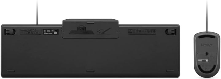 Lenovo 310 USB-A Combo Tastatur und Maus mit Kabel (Roter optischer Sensor, 2000 DPI, 3 Tasten, Scro