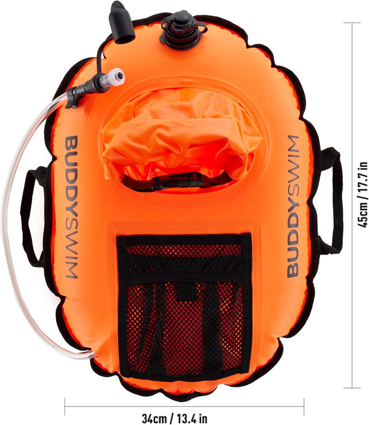 BUDDYSWIM Schwimmboje Hydrastation 10 L mit leicht zugänglicher zentraler wasserdichter Tasche zur A