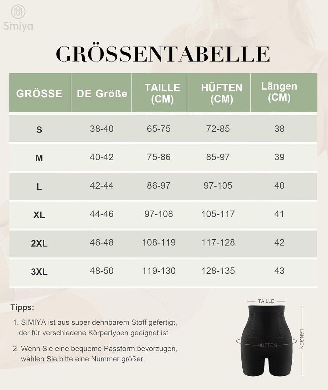 SIMIYA Bauchweg Unterhose Damen Hohe Taille Bauch Weg Shapewear Miederhose mit Bein Shaping Unterhos