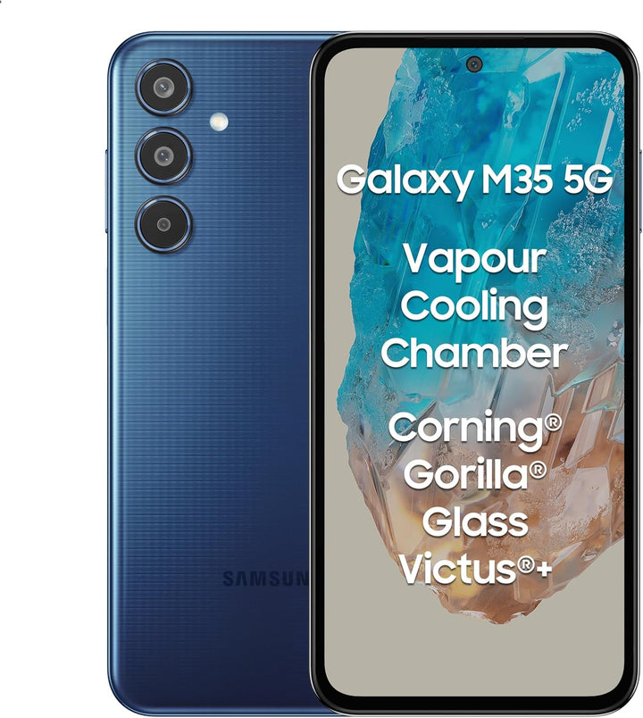 Samsung Galaxy M35 5G 6 GB/128 GB Blau (Dark Blue) Dual-SIM SM-M356B Blau 6GB + 128GB, Blau 6GB + 12