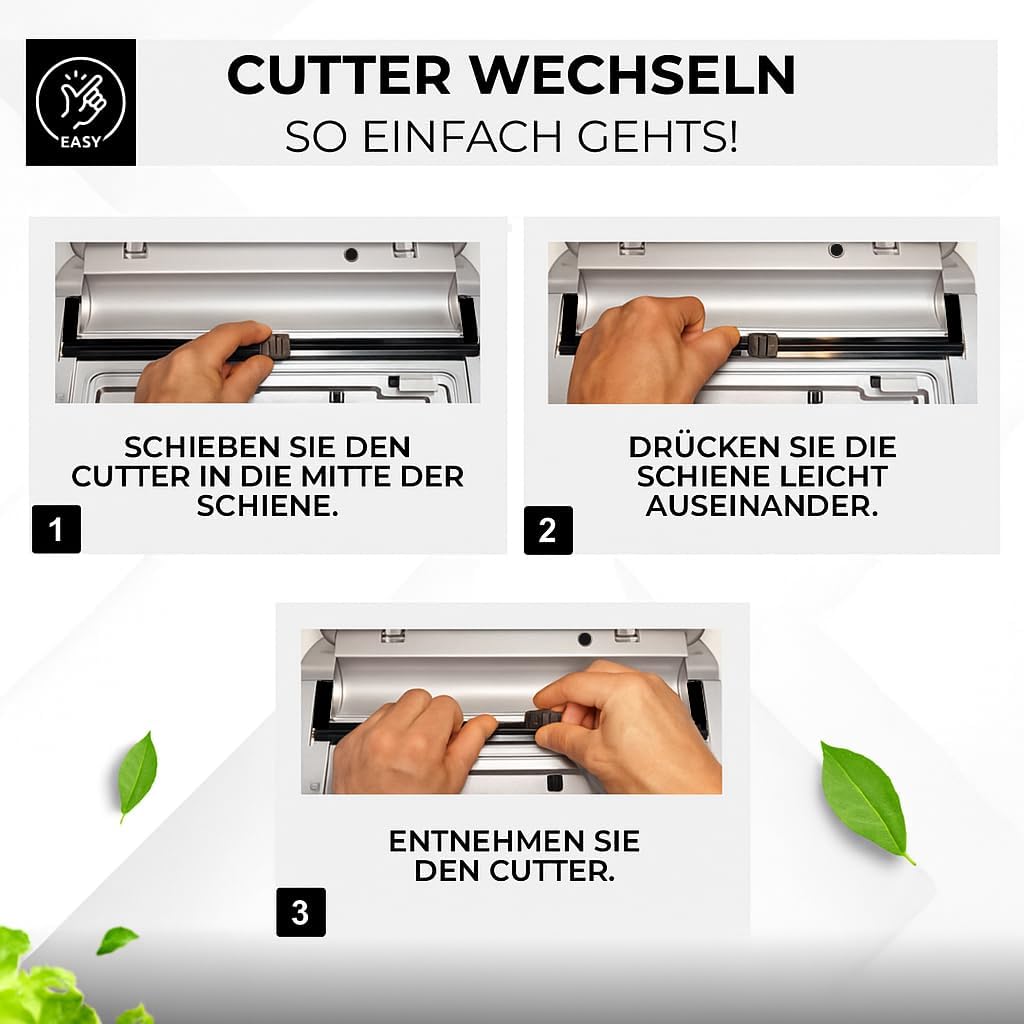 BACHWERKE° Vakuumiergerät + Ersatzcutter,32cm Schweissnaht,Vakuumierer,Vakuummaschine, Einschweissge