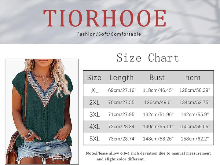 Grosse Grössen T-Shirts Damen V-Ausschnitt Plus Size Mode Strick Top Sommer Oversize Frauen Tshirts,