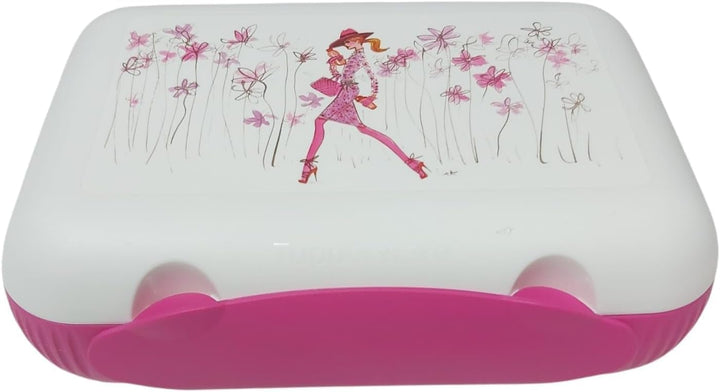 Tupperware to Go Lunchbox Clevere Pause XXL mit Trennwand Eco+ Schule Brotdose mit Abteilung weiss p