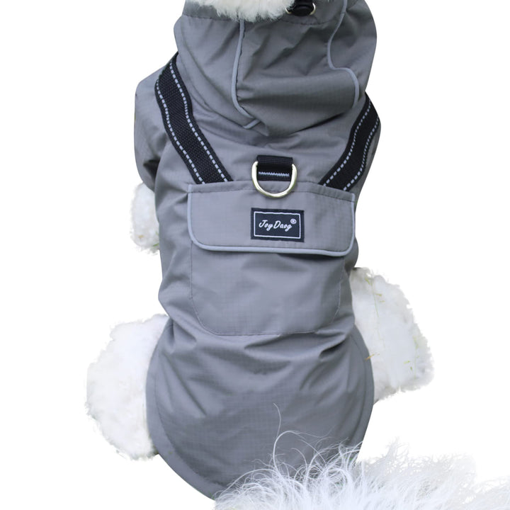 JoyDaog Premium-Regenmantel Mit Kapuze für Mittelgrosse Hunde, Outdoor-Sport, Wasserdichte Regenjack