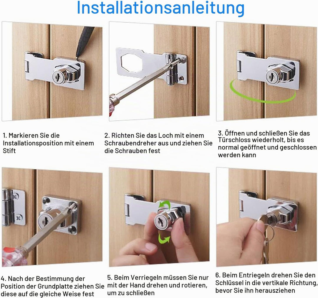 Lpraer 5 Zoll Überfalle abschliessbar Sicherheitsüberfalle abschliessbar Überfalle mit Schloss Hasp