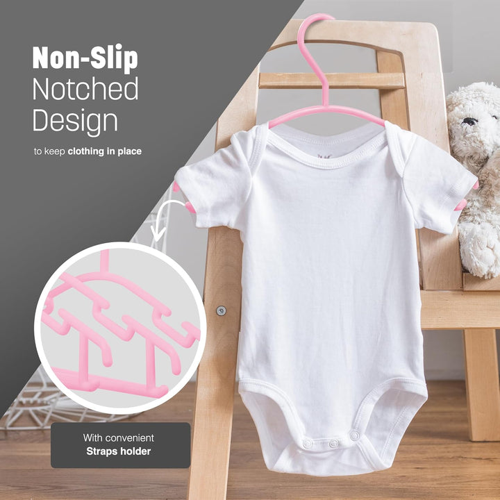 KEPLIN Kinder-Kleiderbügel, Kunststoff, rutschfest, platzsparend, röhrenförmige Kleiderbügel, mehr S