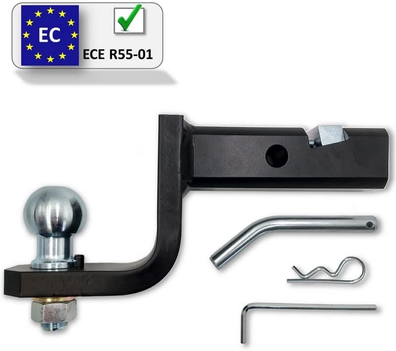 XIMPLIO AHK-Einschub US-Adapter mit Keil für US-Fahrzeuge Vierkantrohraufnahme (Receiver) 2 Zoll - 5