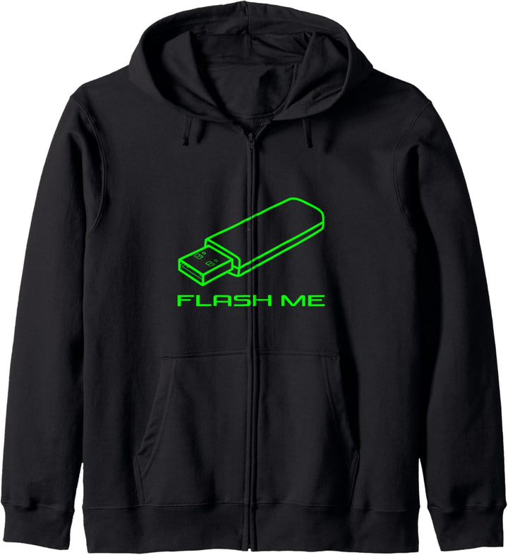 Flash Me Lustiger USB-Stick Computer Geek Joke Tech Nerd Kapuzenjacke